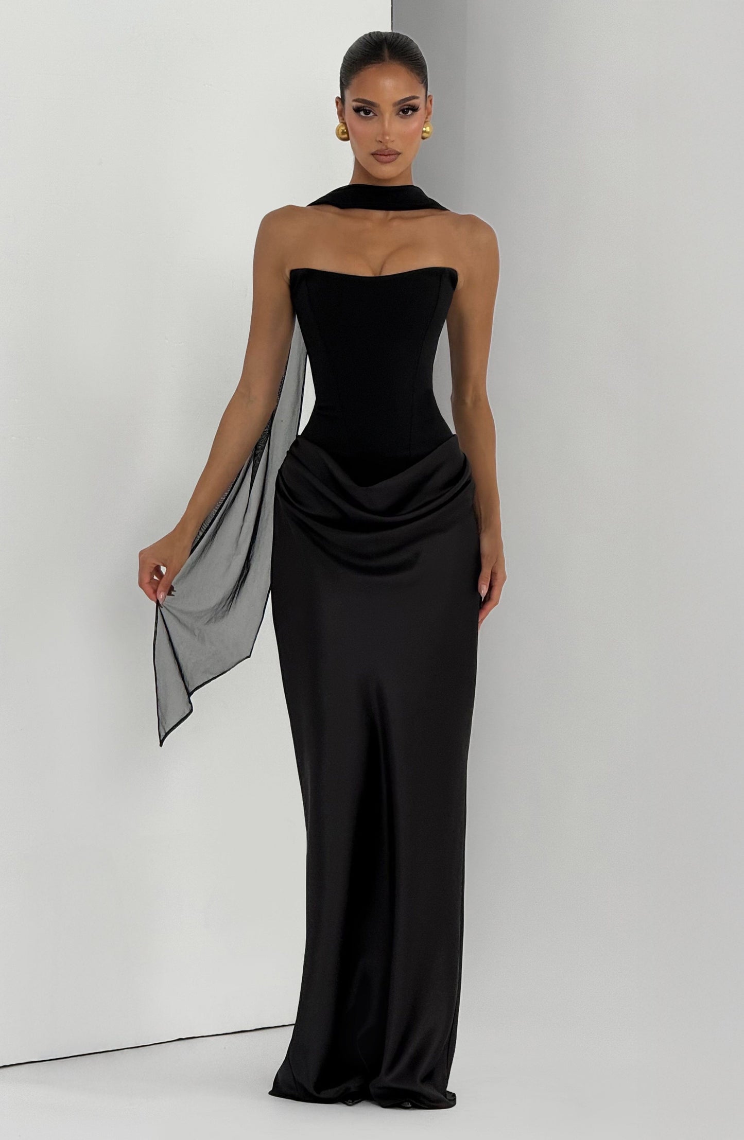 Marielle Maxi Elbise – Siyah
