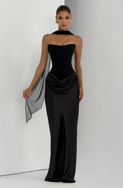 Marielle Maxi Elbise – Siyah