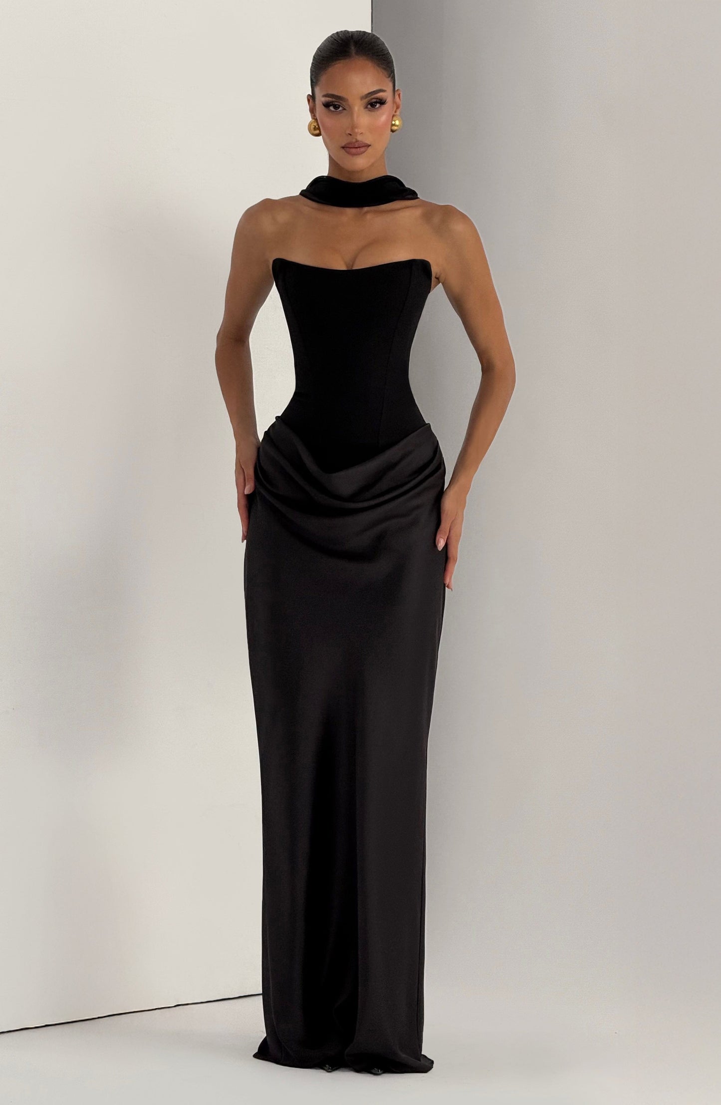 Marielle Maxi Elbise – Siyah