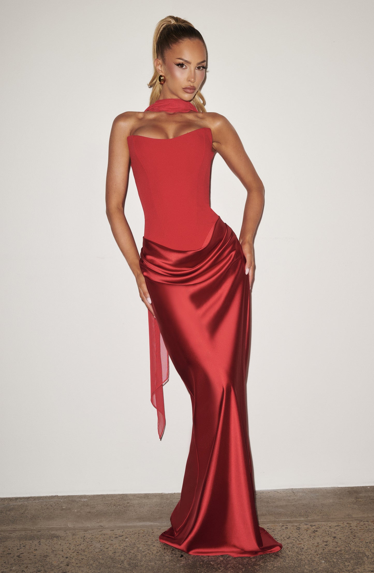 Marielle Maxi Elbise – Kırmızı