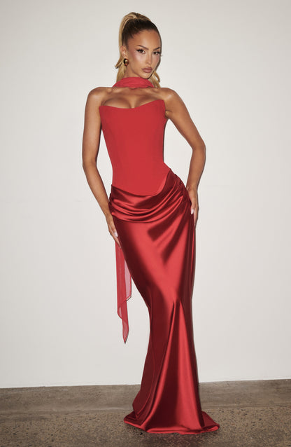 Marielle Maxi Elbise – Kırmızı