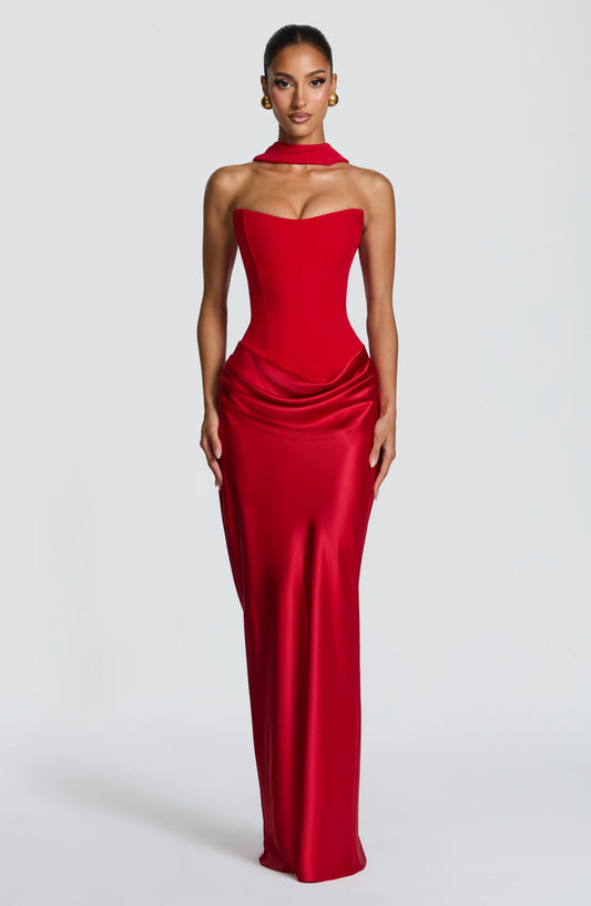 Marielle Maxi Elbise – Kırmızı