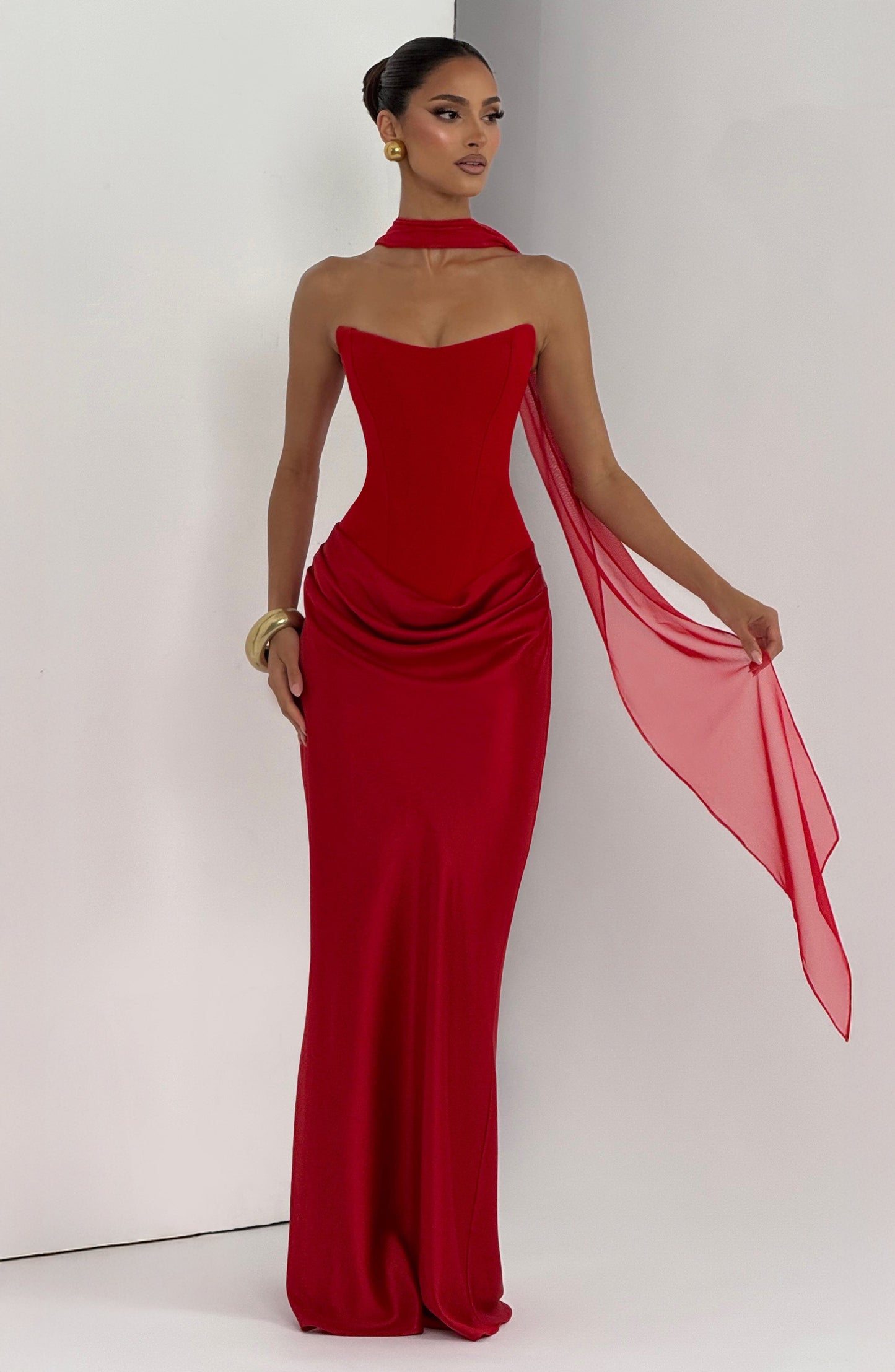 Marielle Maxi Elbise – Kırmızı