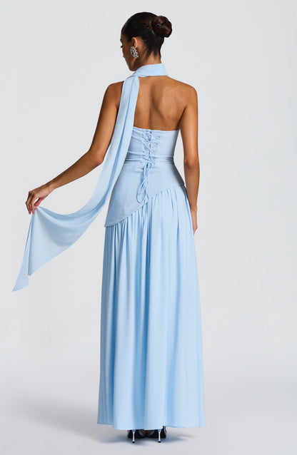 Maliyah Maxi Elbise – Bebek Mavisi