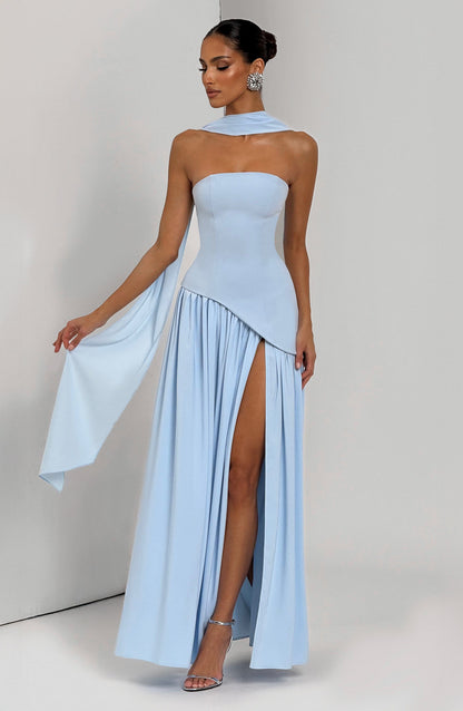Maliyah Maxi Elbise – Bebek Mavisi