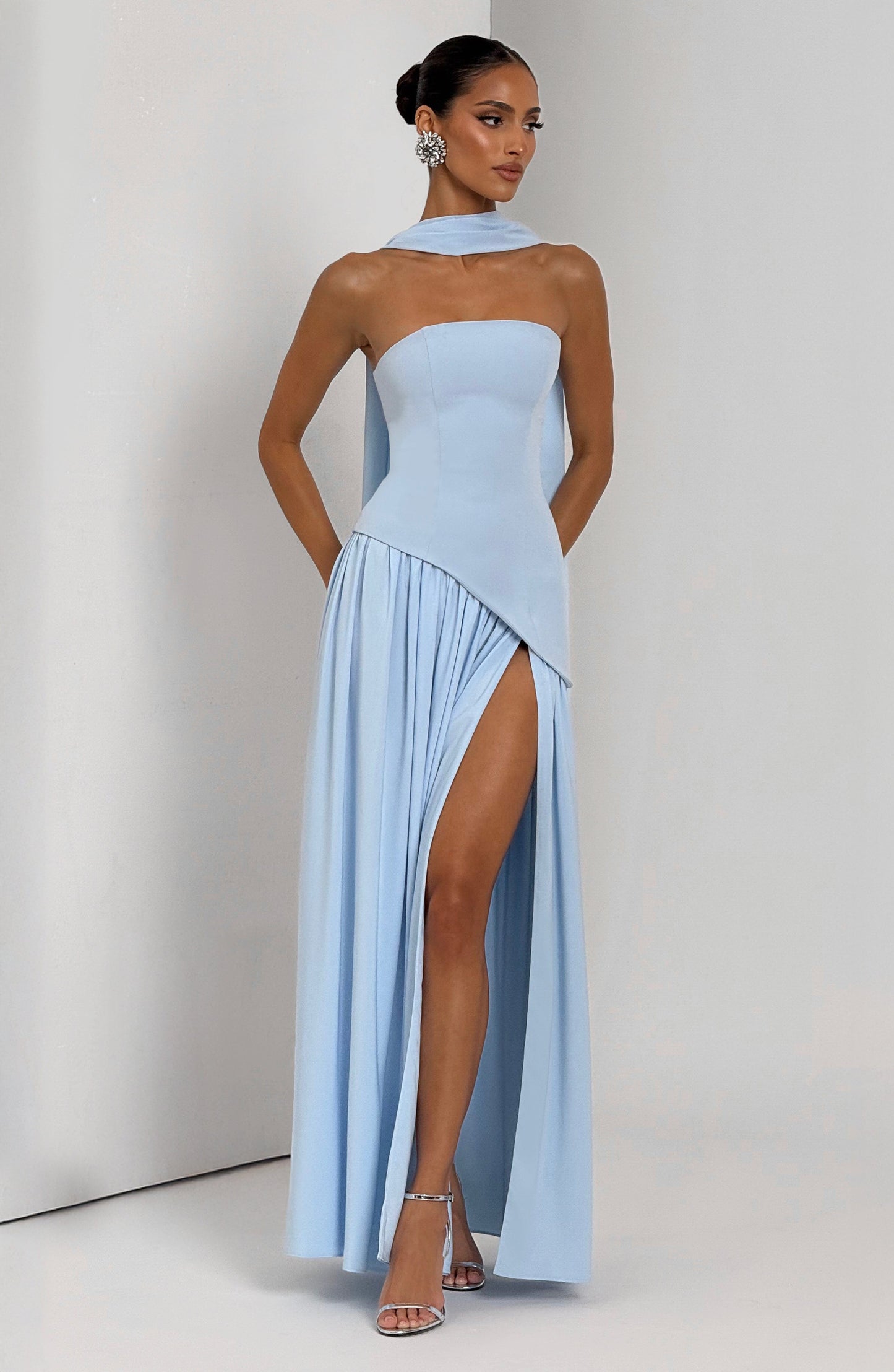 Maliyah Maxi Elbise – Bebek Mavisi
