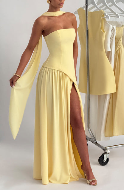 Maliyah Maxi Elbise – Limon Sarısı