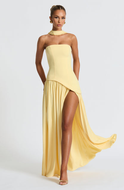 Maliyah Maxi Elbise – Limon Sarısı
