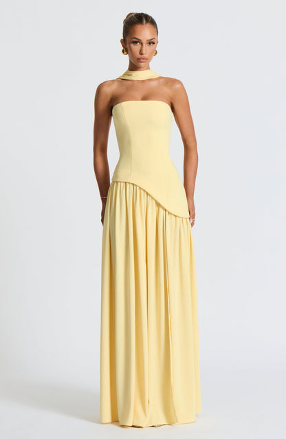 Maliyah Maxi Elbise – Limon Sarısı
