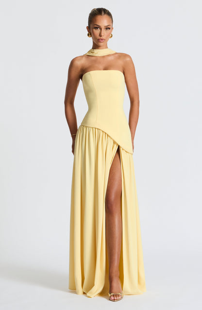 Maliyah Maxi Elbise – Limon Sarısı