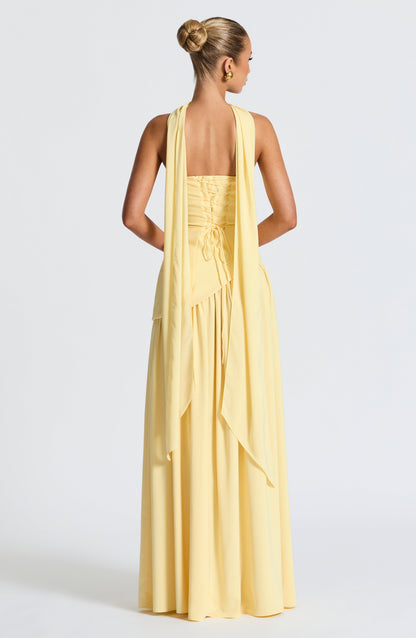 Maliyah Maxi Elbise – Limon Sarısı