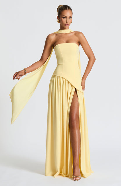 Maliyah Maxi Elbise – Limon Sarısı