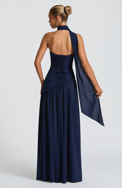 Maliyah Maxi Elbise – Lacivert