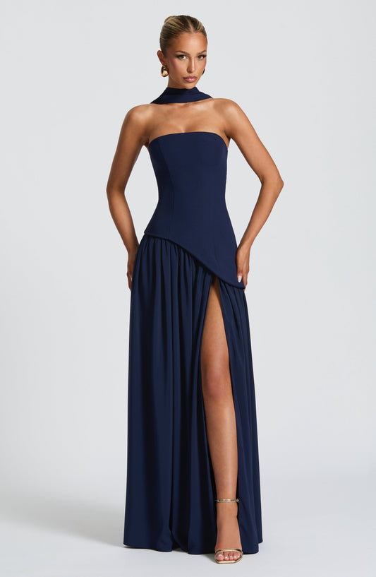 Maliyah Maxi Elbise – Lacivert