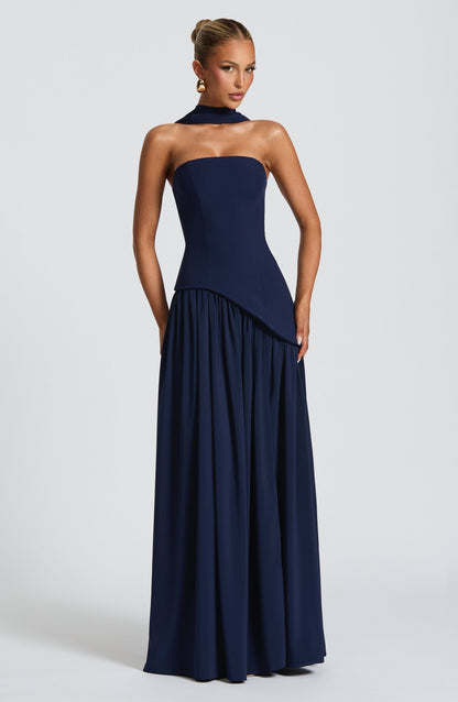 Maliyah Maxi Elbise – Lacivert