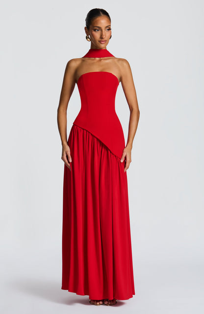 Maliyah Maxi Elbise – Kırmızı