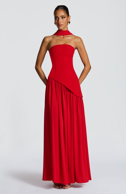 Maliyah Maxi Elbise – Kırmızı