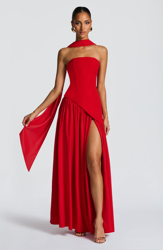 Maliyah Maxi Elbise – Kırmızı