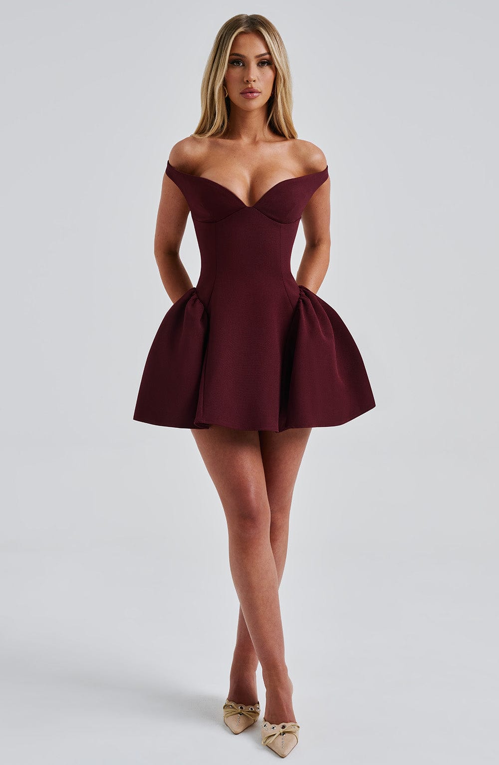 Marla Mini Elbise - Kiraz