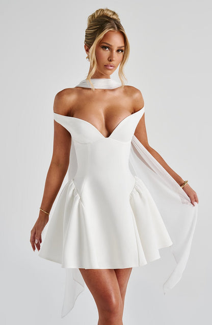 Marla Mini Elbise - Beyaz