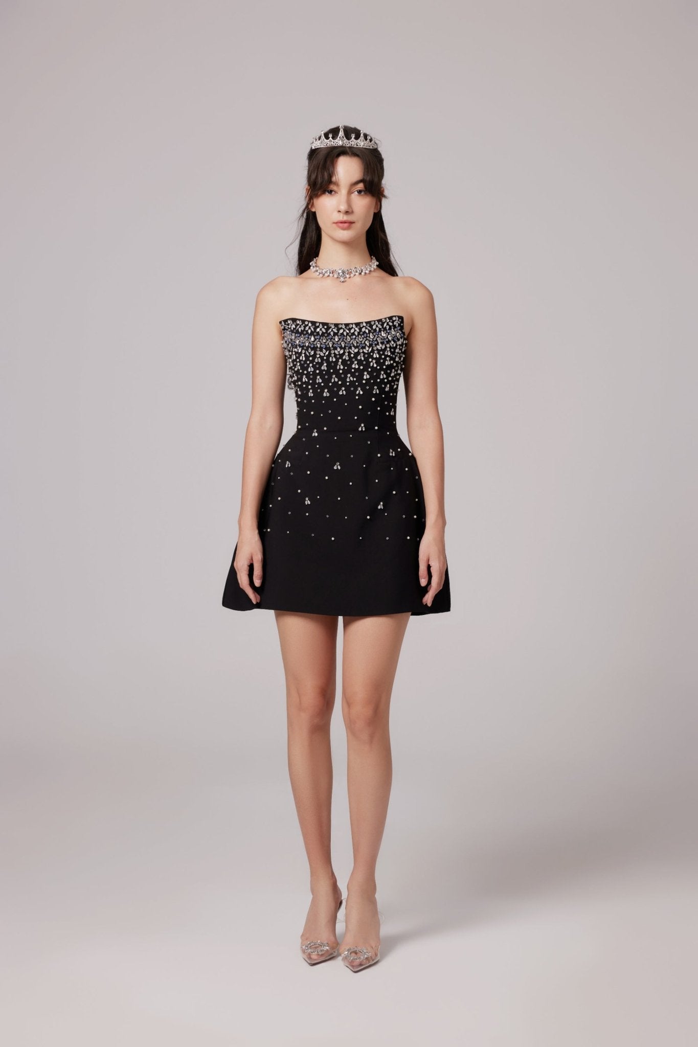 Bella Kristal Taşlı Mini Elbise