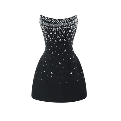 Bella Kristal Taşlı Mini Elbise