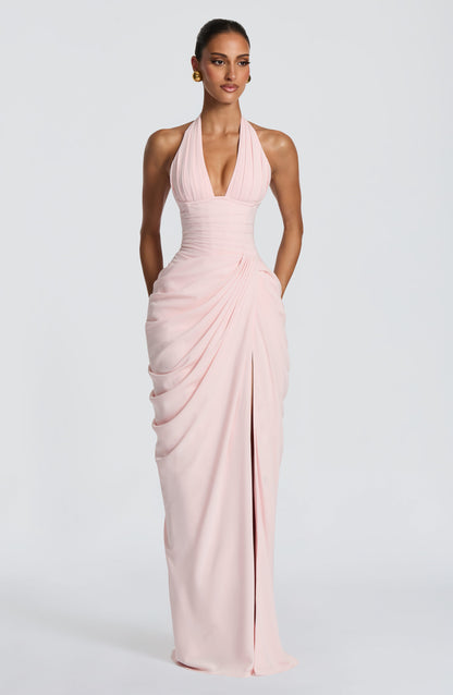 Amara Maxi Elbise - Pudra