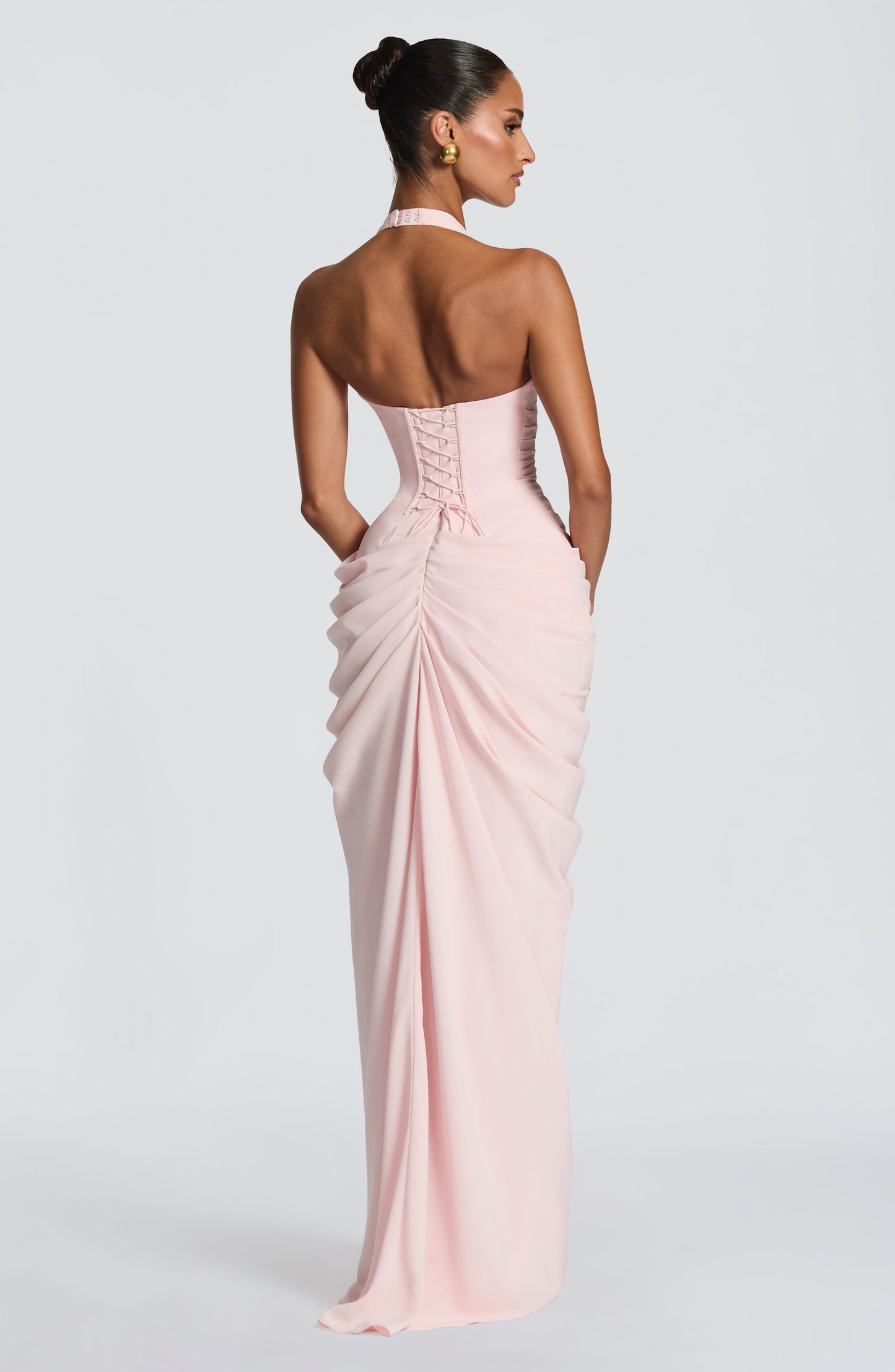 Amara Maxi Elbise - Pudra