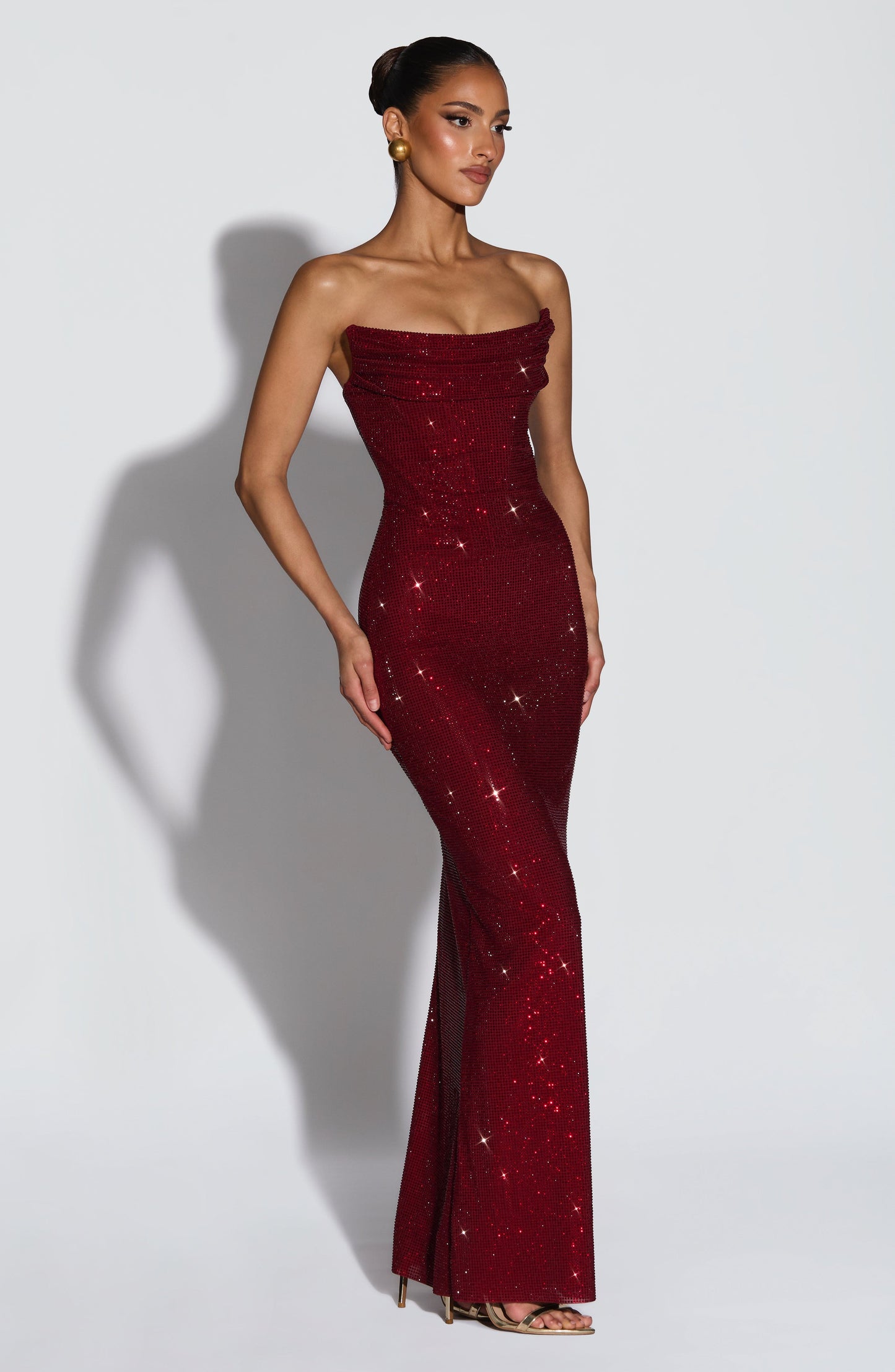Mirabella Maxi Elbise – Bordo