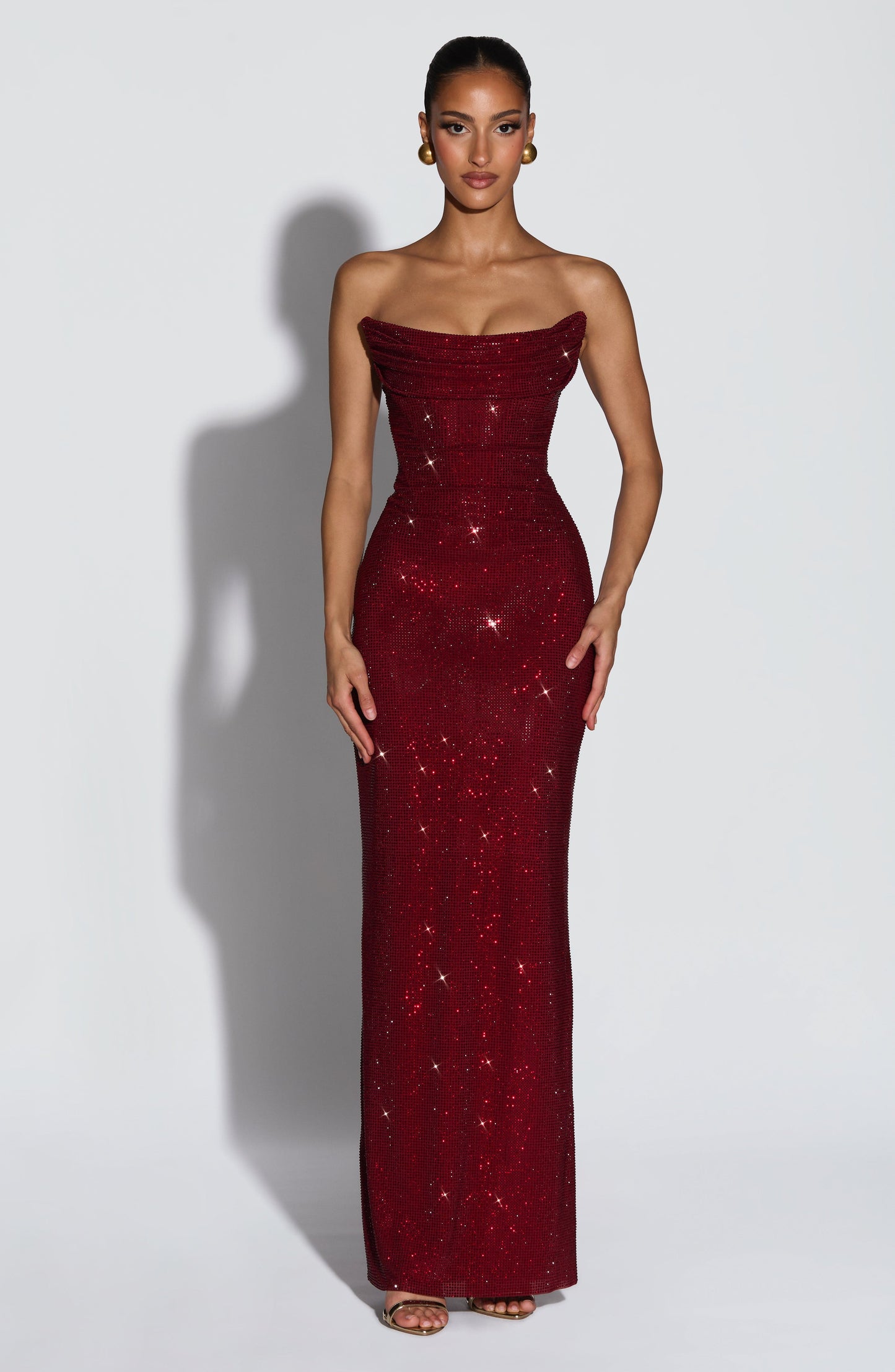 Mirabella Maxi Elbise – Bordo