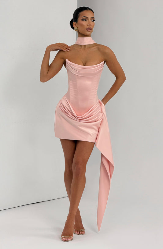 Mona Mini Elbise - Blush