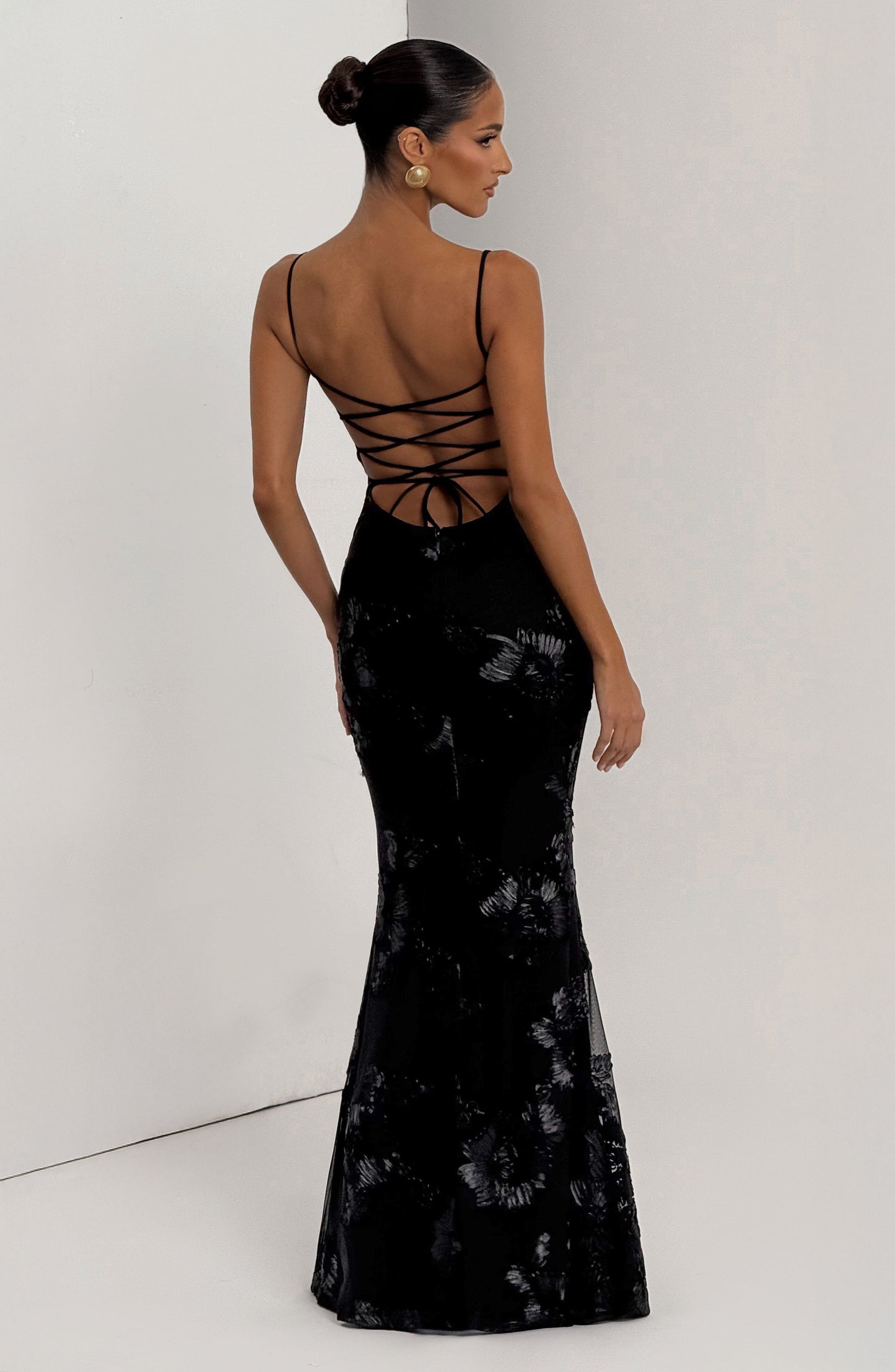 Nefertiti Maxi Elbise - Siyah