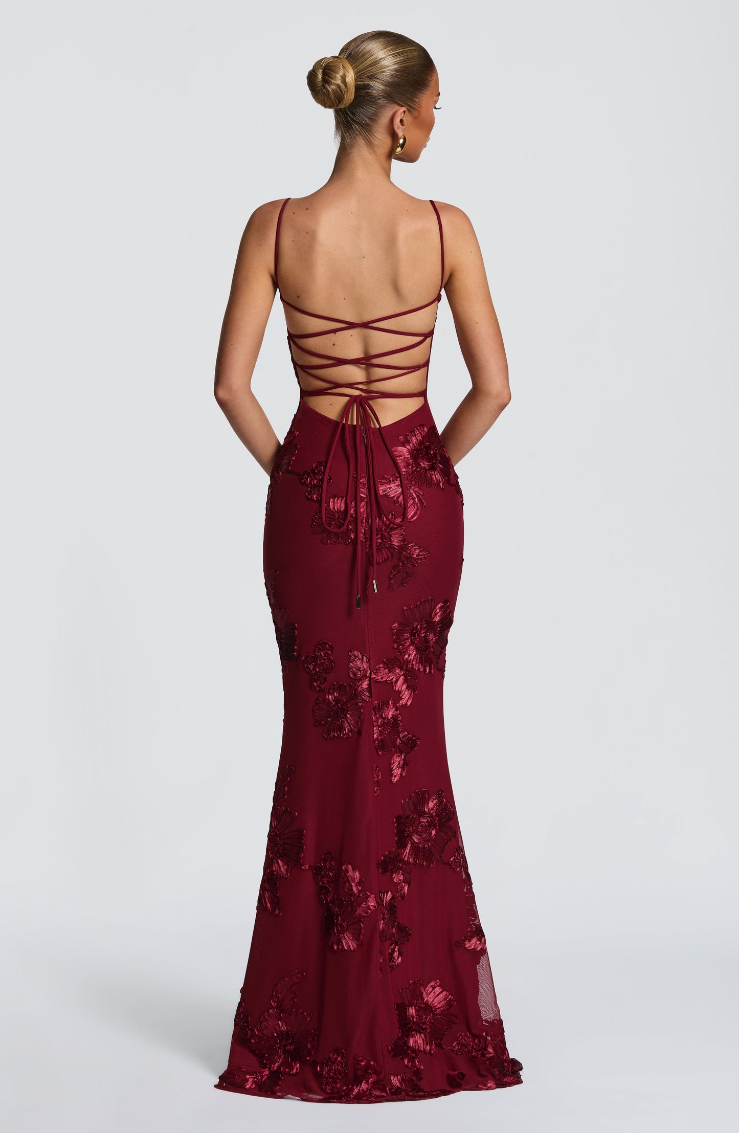 Nefertiti Maxi Elbise – Bordo