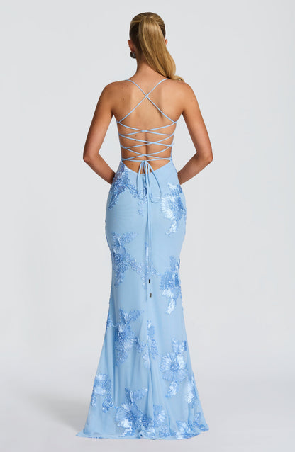 Nefertiti Maxi Elbise – Buz Mavisi