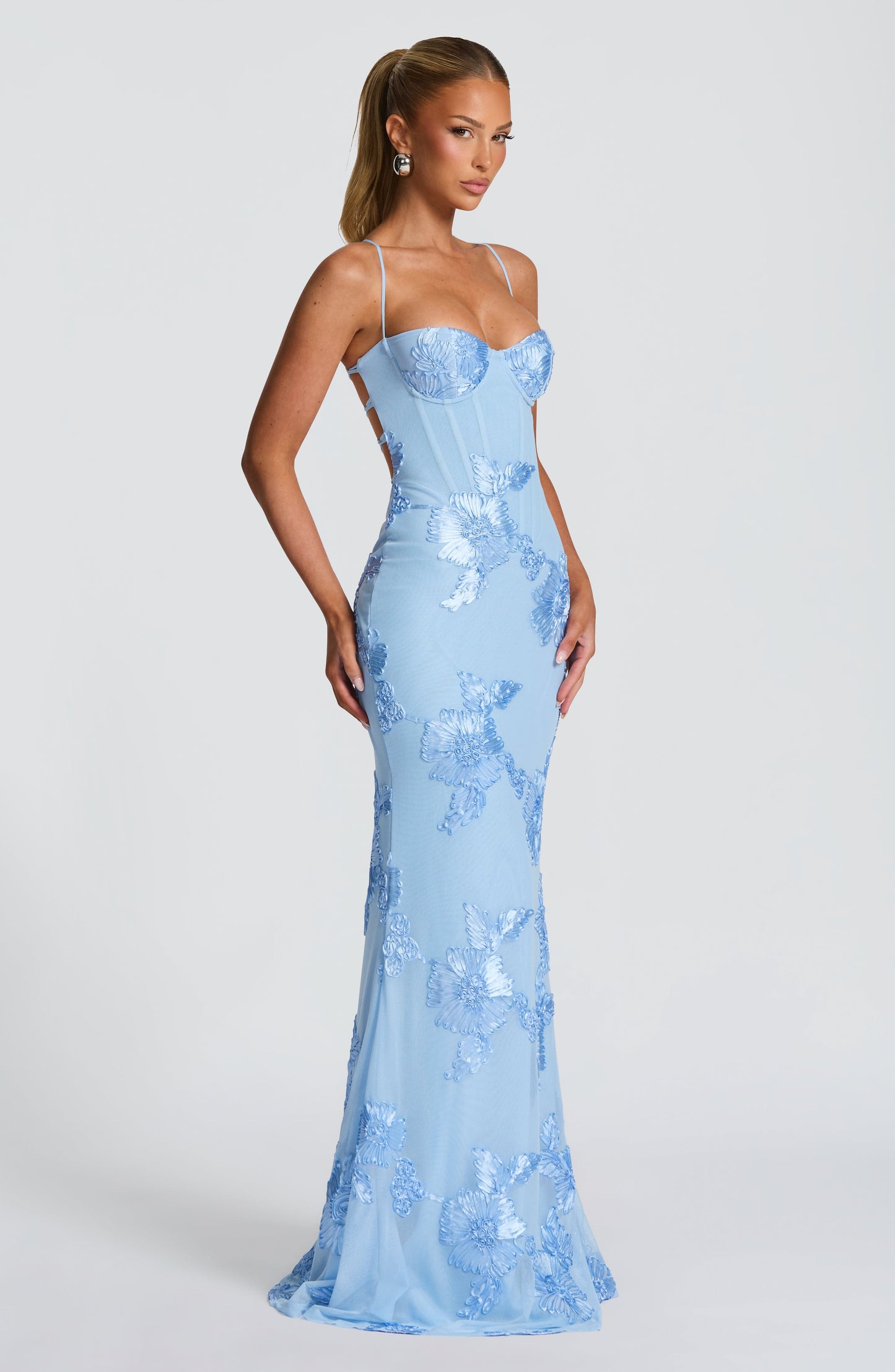 Nefertiti Maxi Elbise – Buz Mavisi