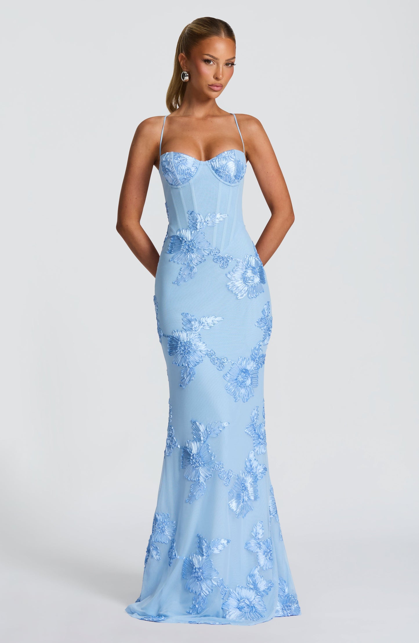 Nefertiti Maxi Elbise – Buz Mavisi