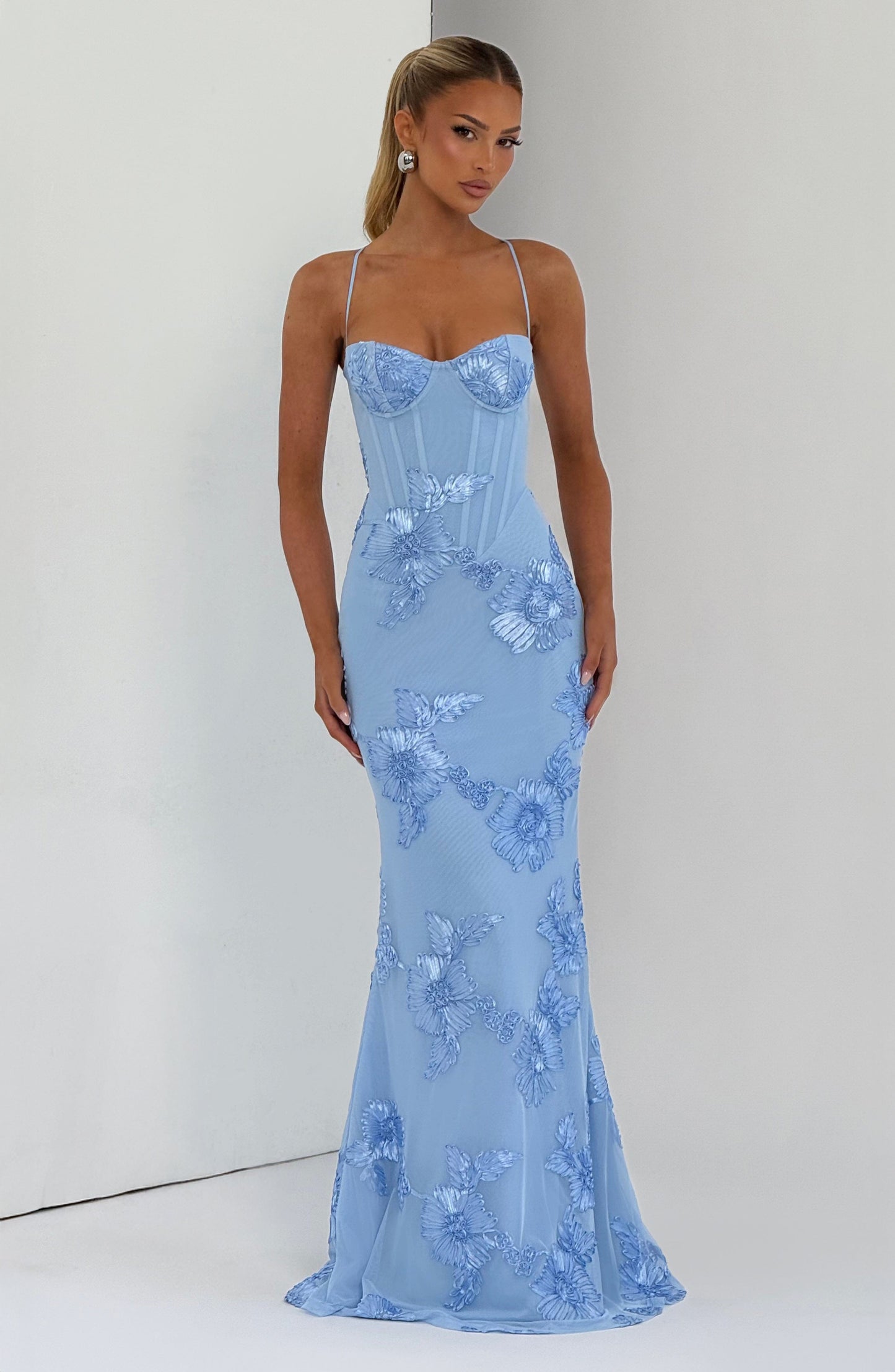 Nefertiti Maxi Elbise – Buz Mavisi