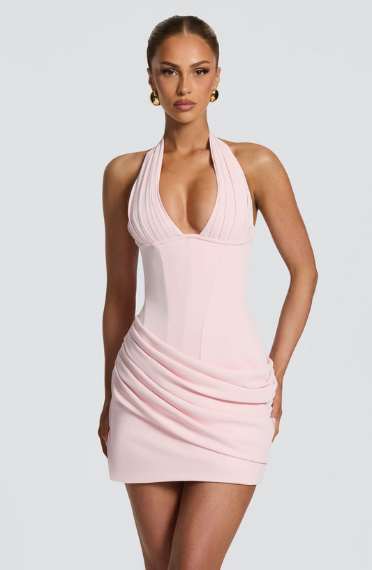 Nehemia Mini Elbise – Pudra Pembe