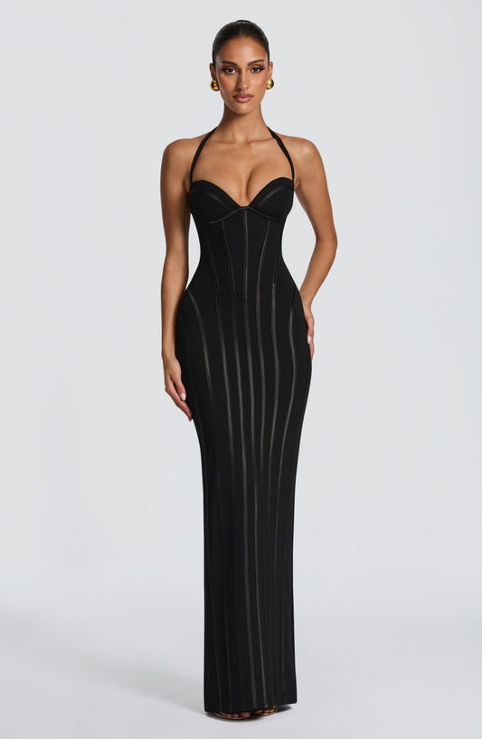 Nigella Maxi Elbise – Siyah