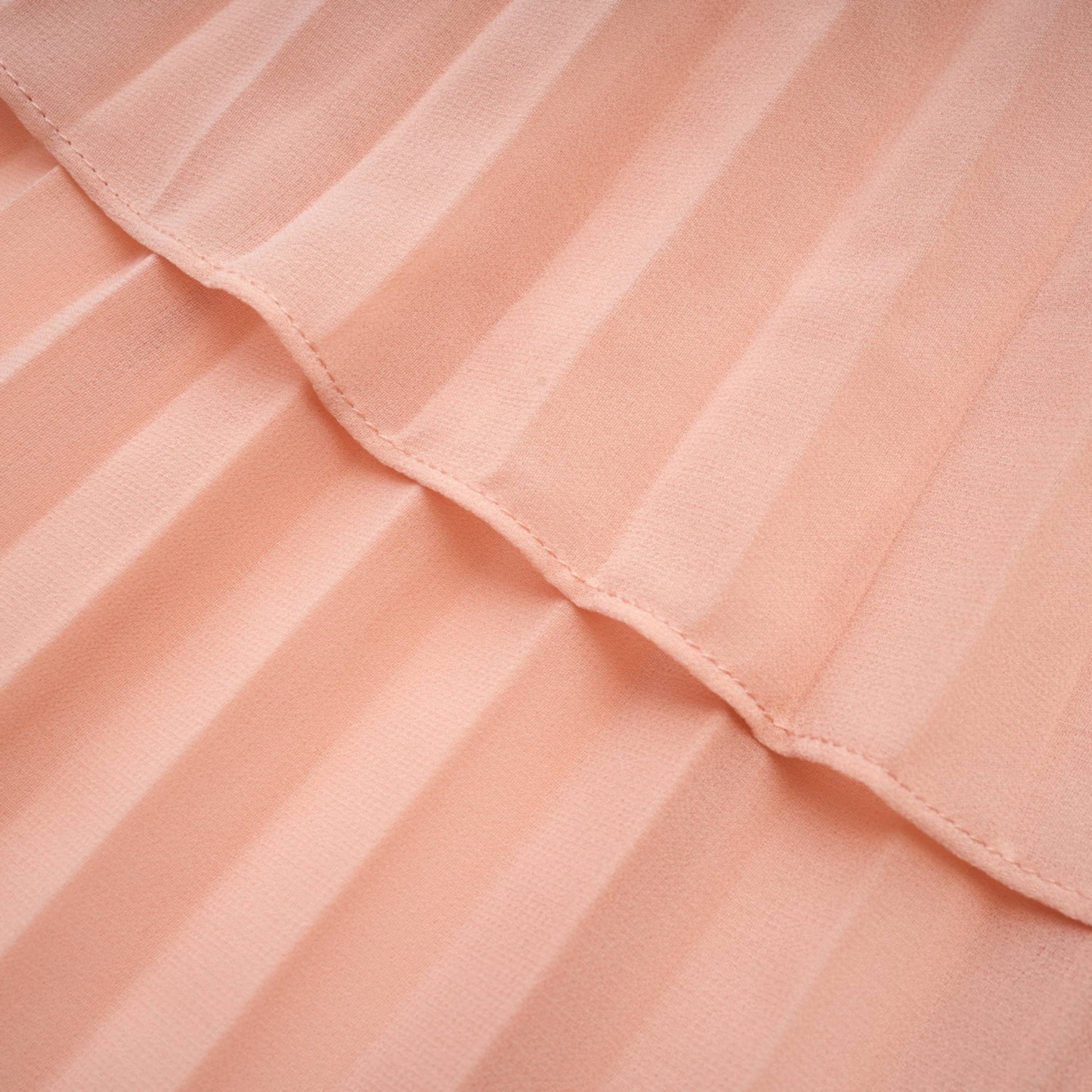 Olympe Pembe Pile Detaylı Katlı Midi Elbise