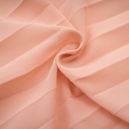 Olympe Pembe Pile Detaylı Katlı Midi Elbise