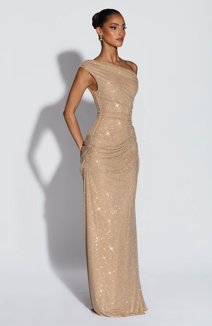 Ottilie Maxi Elbise – Altın