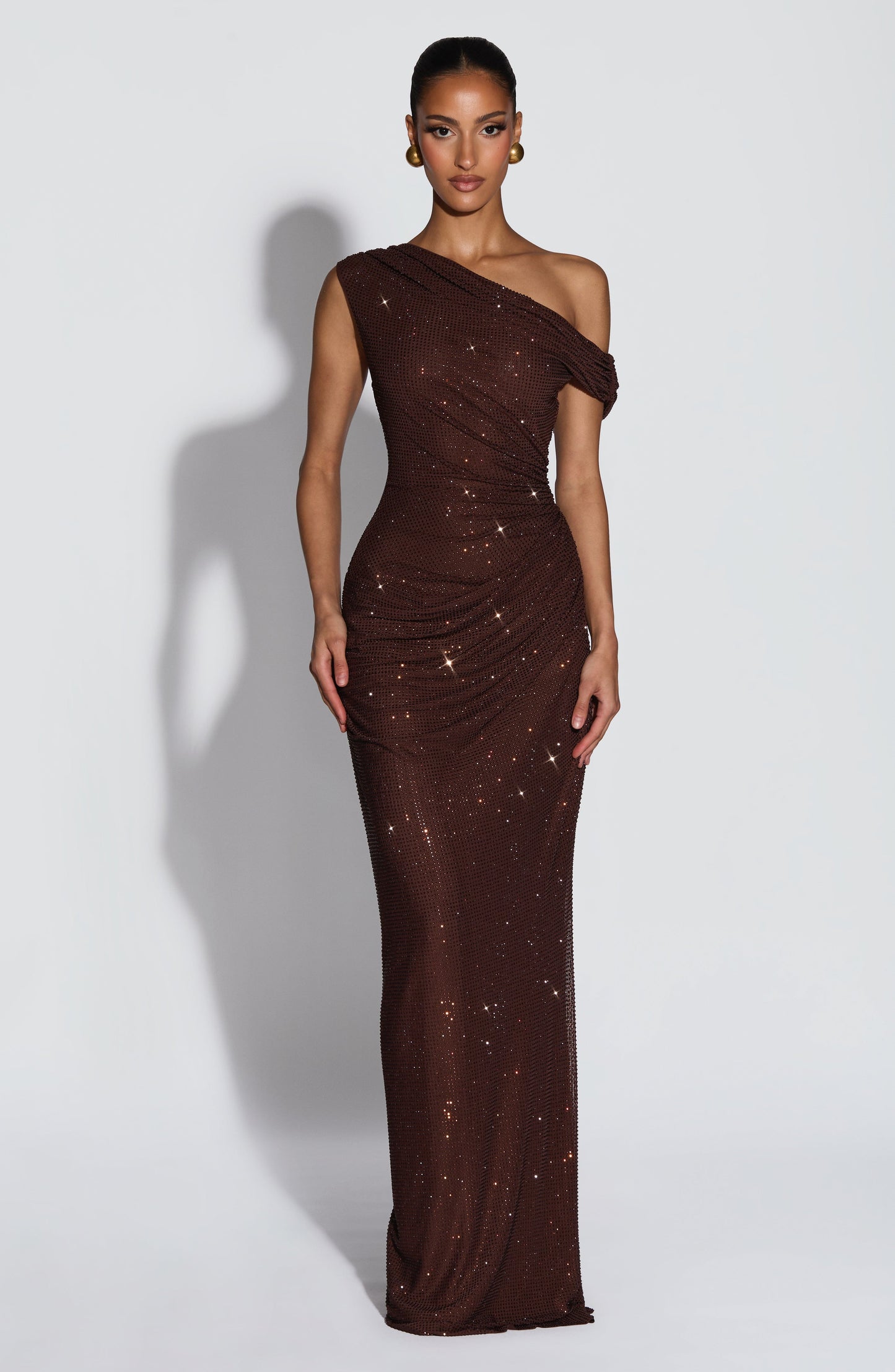 Ottilie Maxi Elbise – Mürdüm Kahve