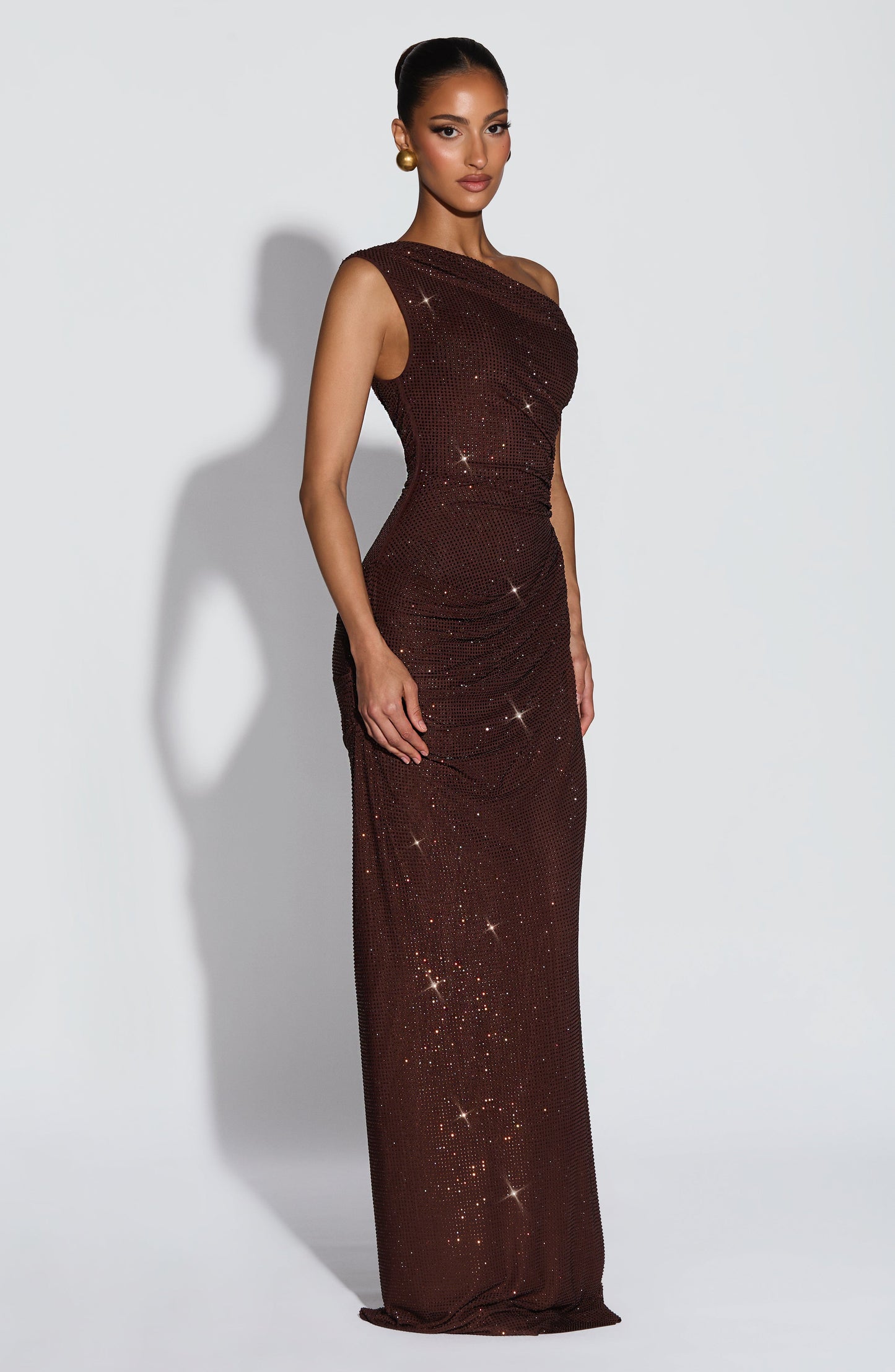 Ottilie Maxi Elbise – Mürdüm Kahve