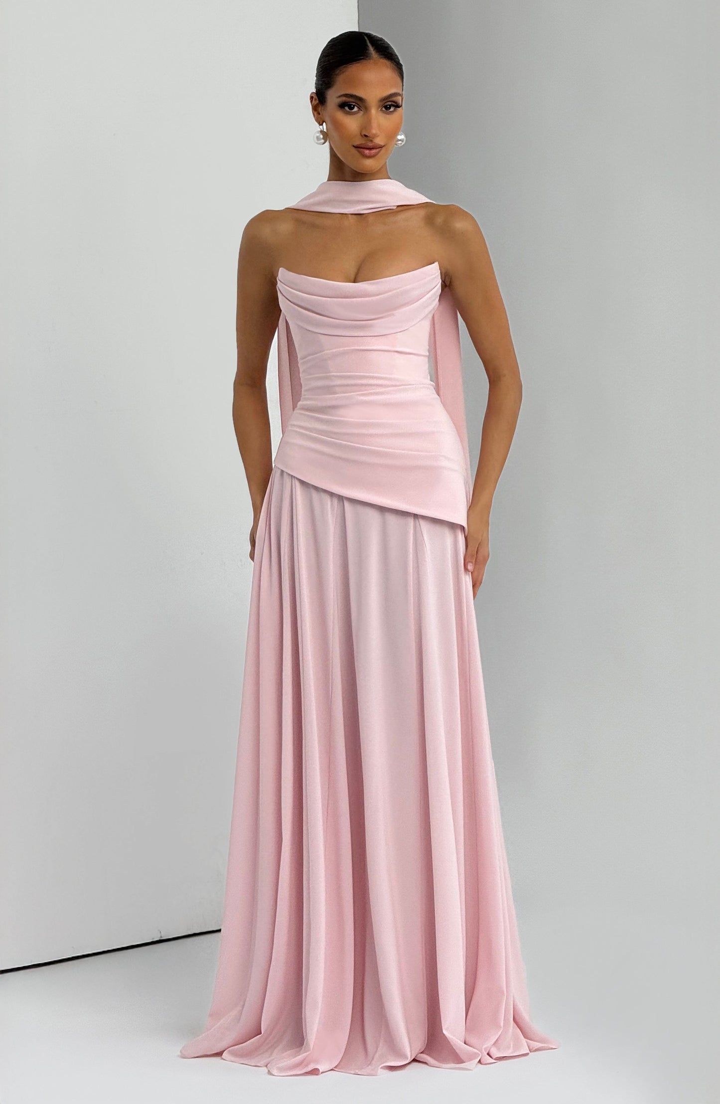 Patricia Maxi Elbise – Pudra Pembe