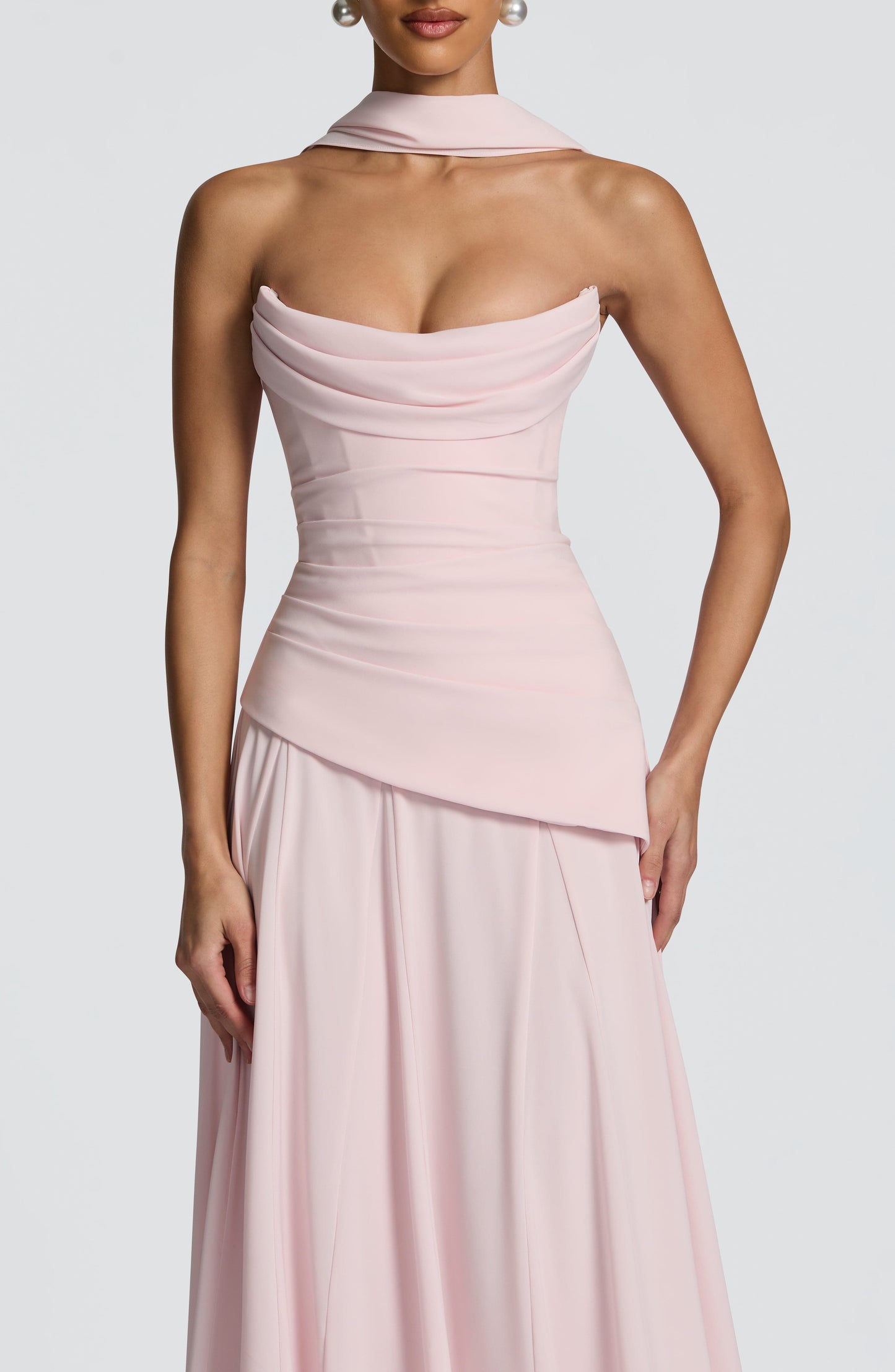 Patricia Maxi Elbise – Pudra Pembe