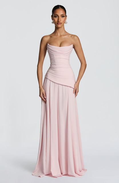 Patricia Maxi Elbise – Pudra Pembe