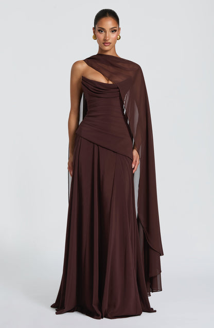 Patricia Maxi Elbise – Mürdüm Kahve