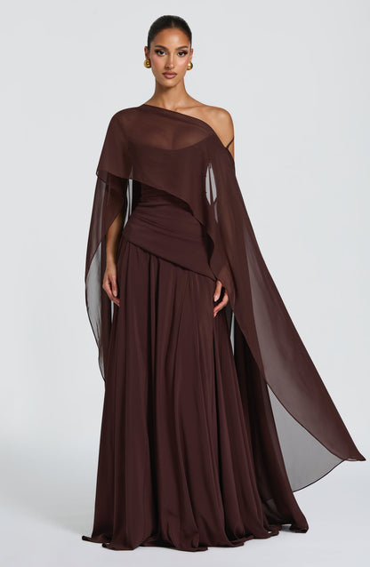 Patricia Maxi Elbise – Mürdüm Kahve