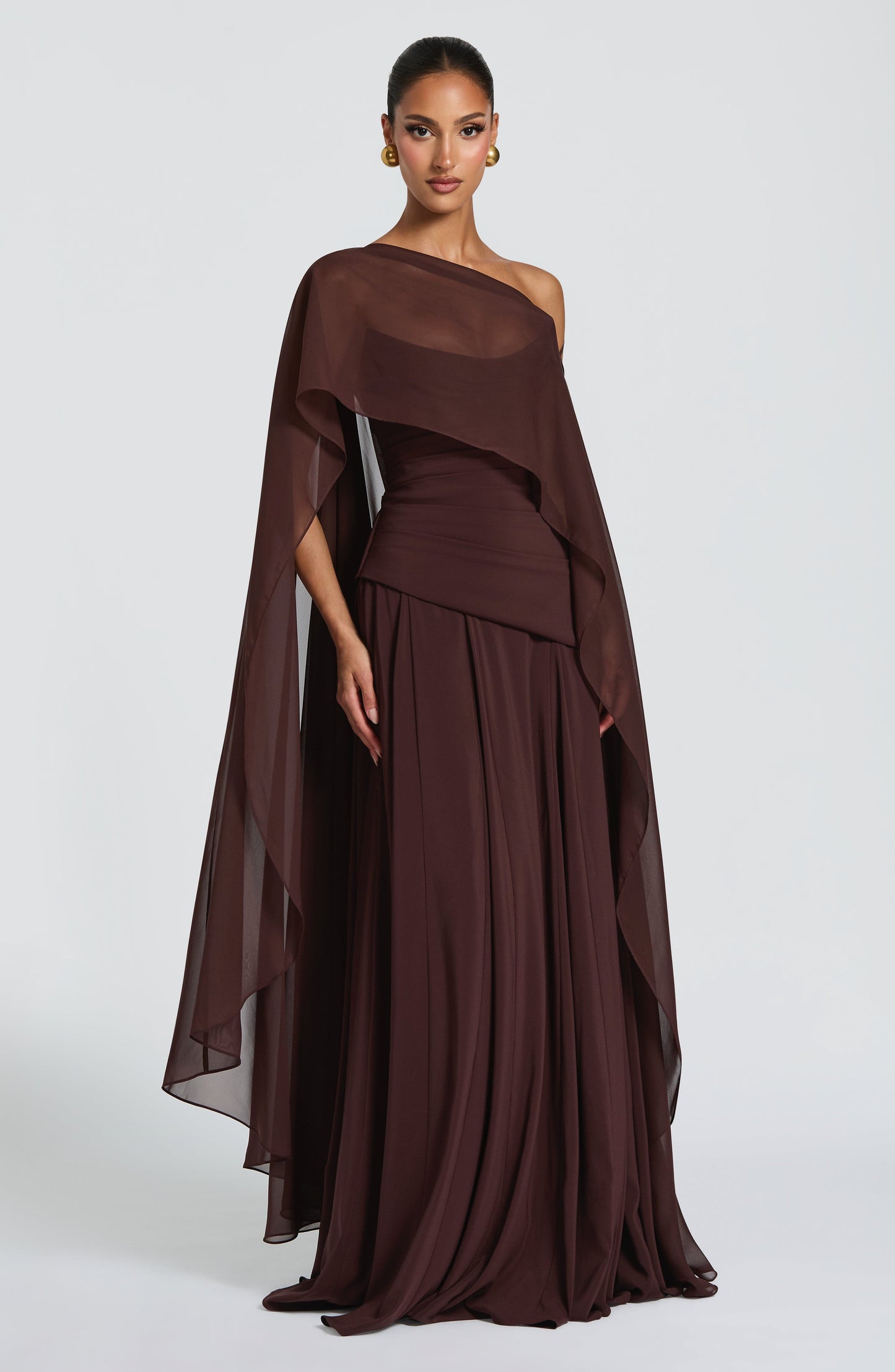 Patricia Maxi Elbise – Mürdüm Kahve